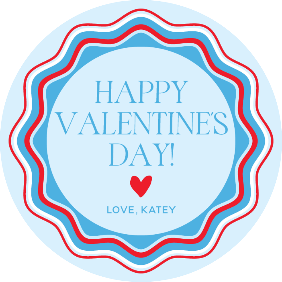 HVD Squiggle Circle Gift Tag - BLUE