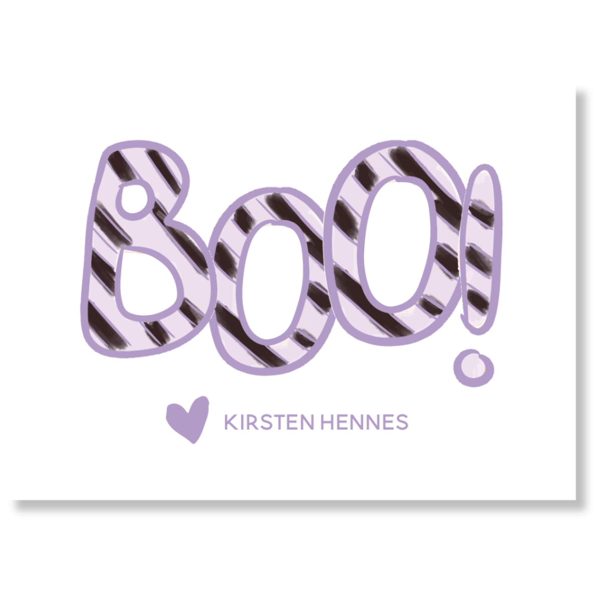 Purple Stripe BOO! Gift Tag