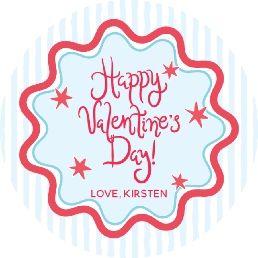 Blue Stripe Squiggle Sticker Sheet