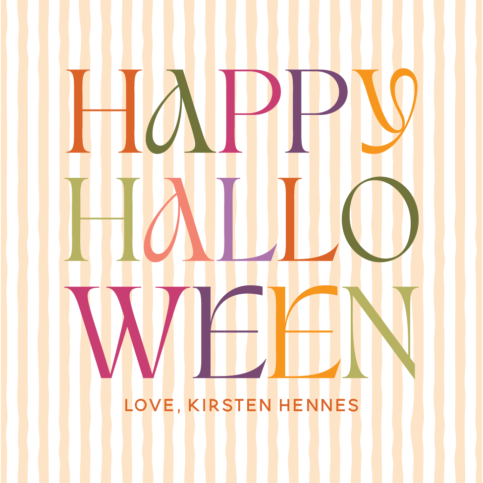 Orange Stripe Happy Halloween Gift Tag