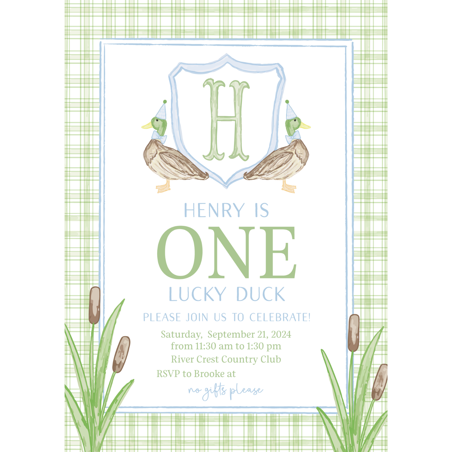 One Lucky Duck Pastel Invitation