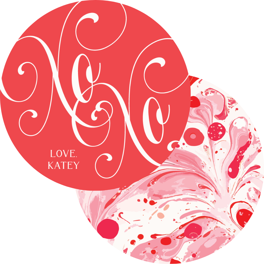 Red Marble Circle Gift Tag