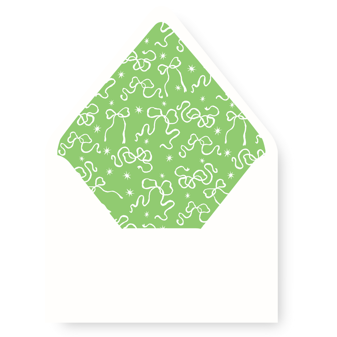 So Very Merry Bows & Stars Envelope Liner - GREEN