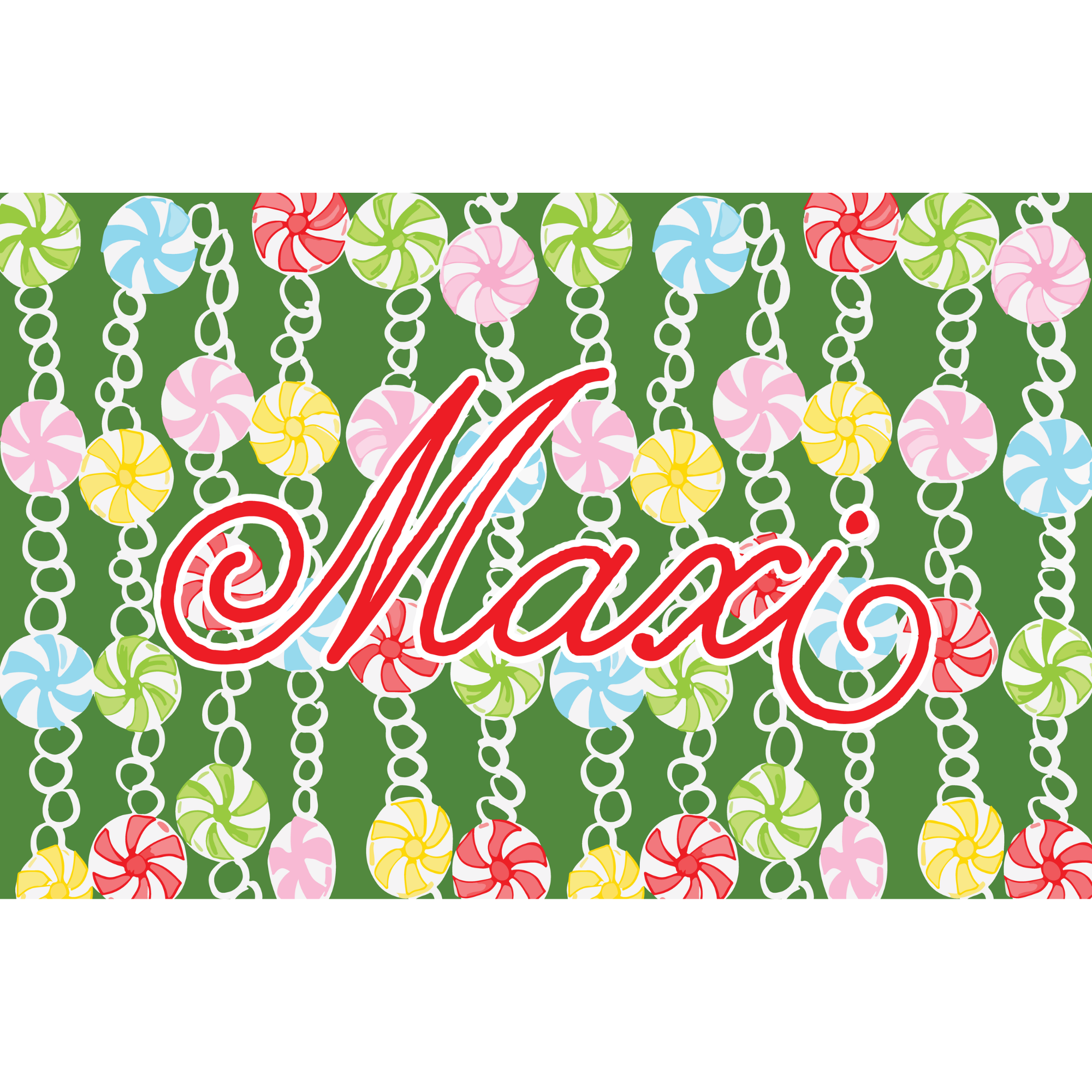 Peppermint Pattern Laminated Placemat (Front & Back With Interactive Play Sheet On Back)