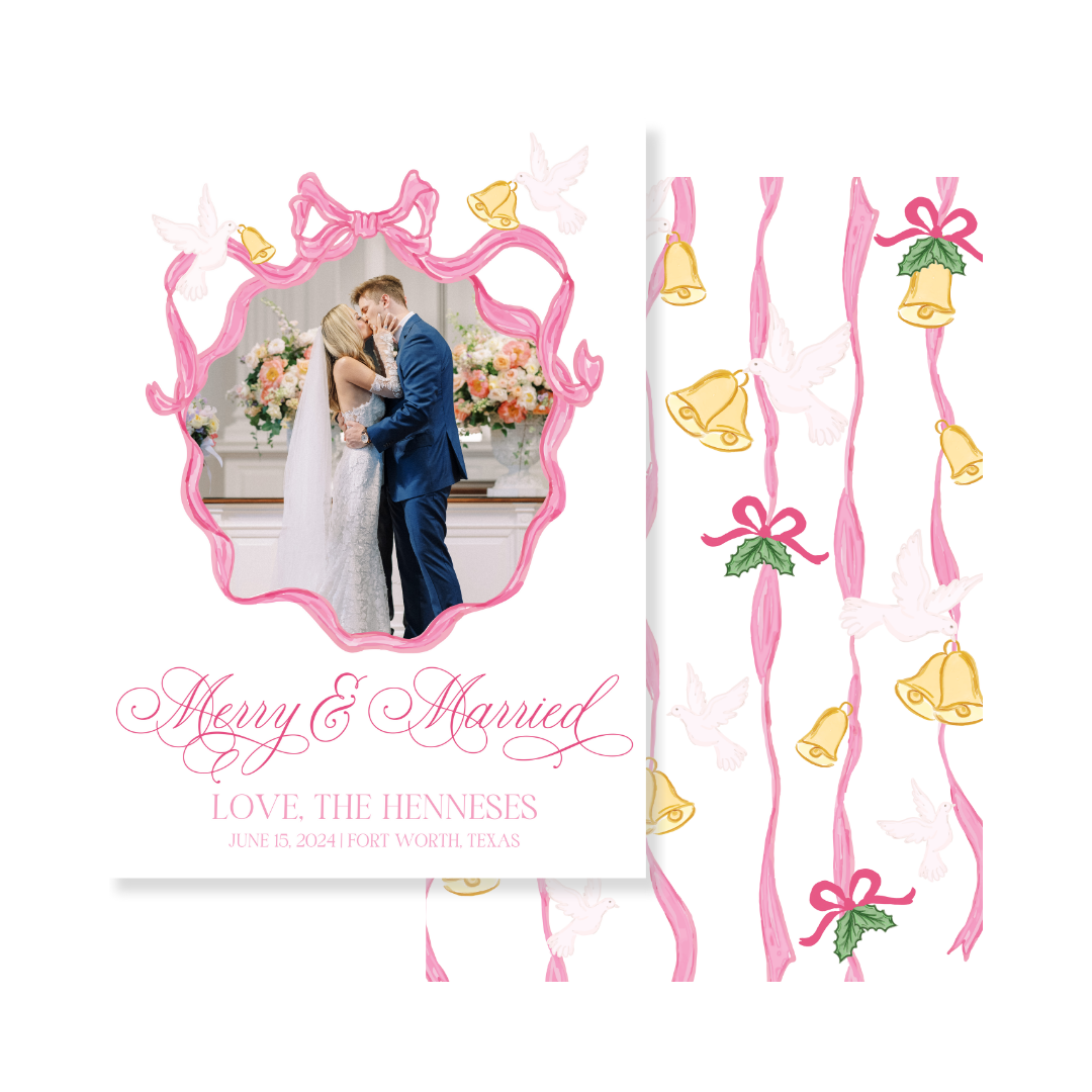 Merry & Married Christmas Card - Vertical
