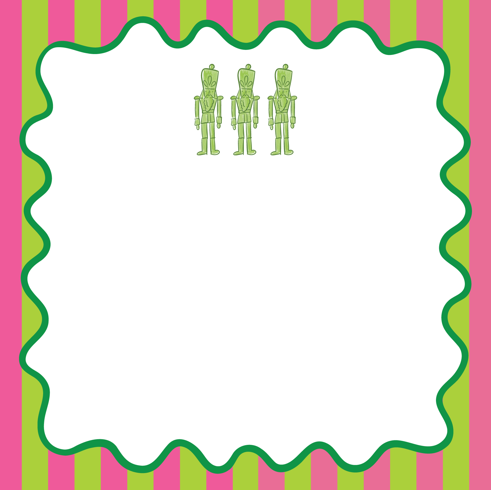 Pink & Green Stripes + Nutcracker Notepad