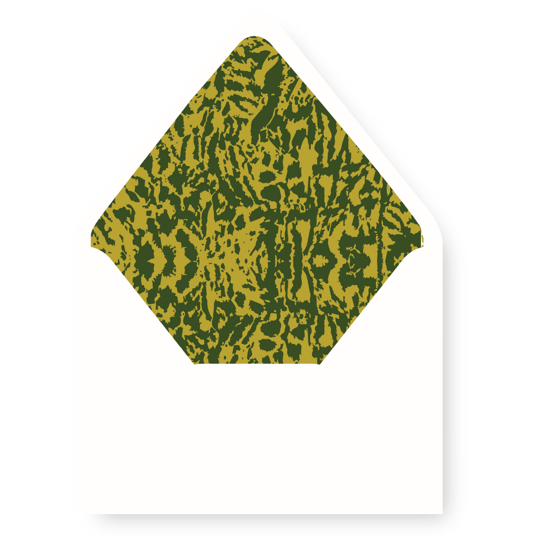 Chartreuse & Green Wavy Oval Die Cut Christmas Card Liner