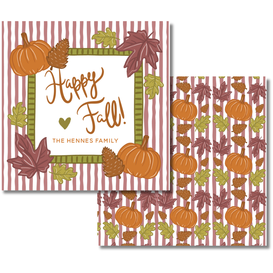Happy Fall Fun Icons + Pumpkins  Gift Tag