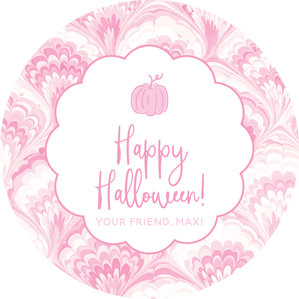 Sticker Sheet - Pink Pumpkin + Feather Marble