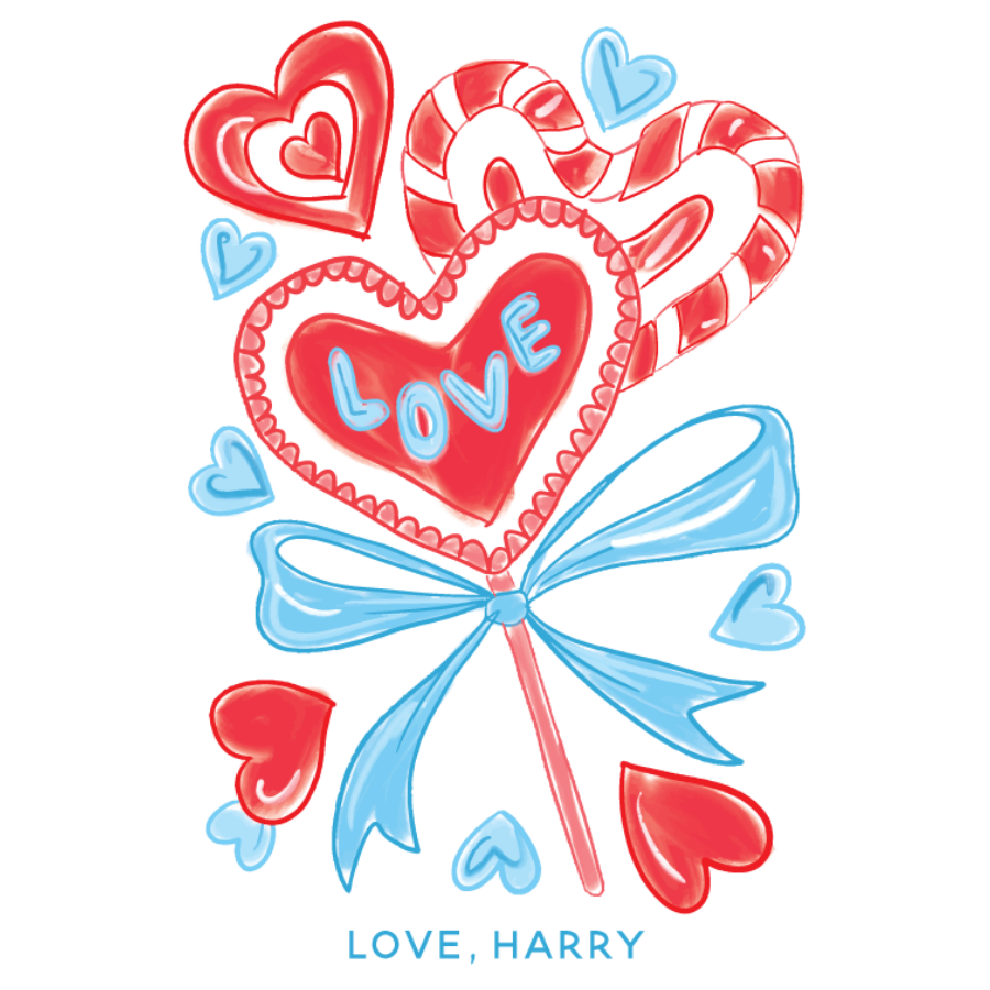 Valentine's Candy Gift Tag - BLUE