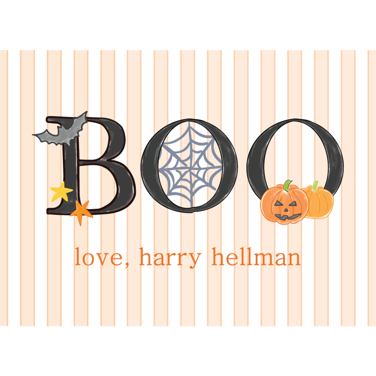 BOO! Orange Stripe Gift Tag