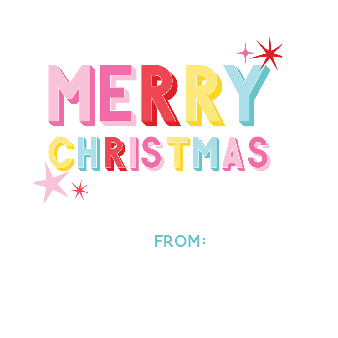 Merry Christmas Bright Block Letters