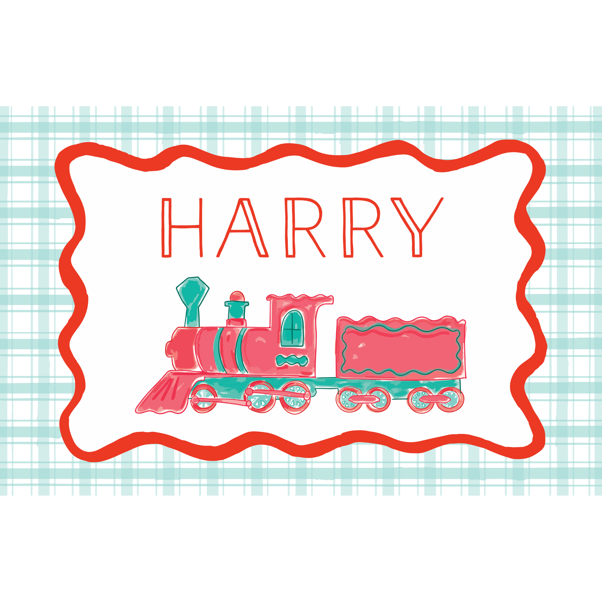 Christmas Train Laminated Placemat (Front & Back With Interactive Play Sheet On Back)