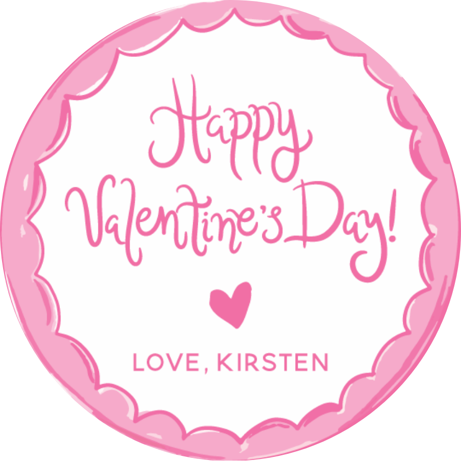 Pink Scallop Circle Gift Tag