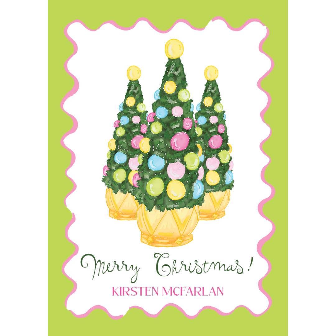Merry Christmas Bauble Tree Gift Tag