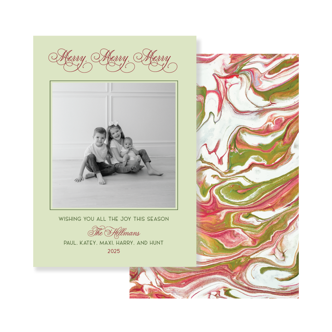Neutral Marble Merry Christmas Card