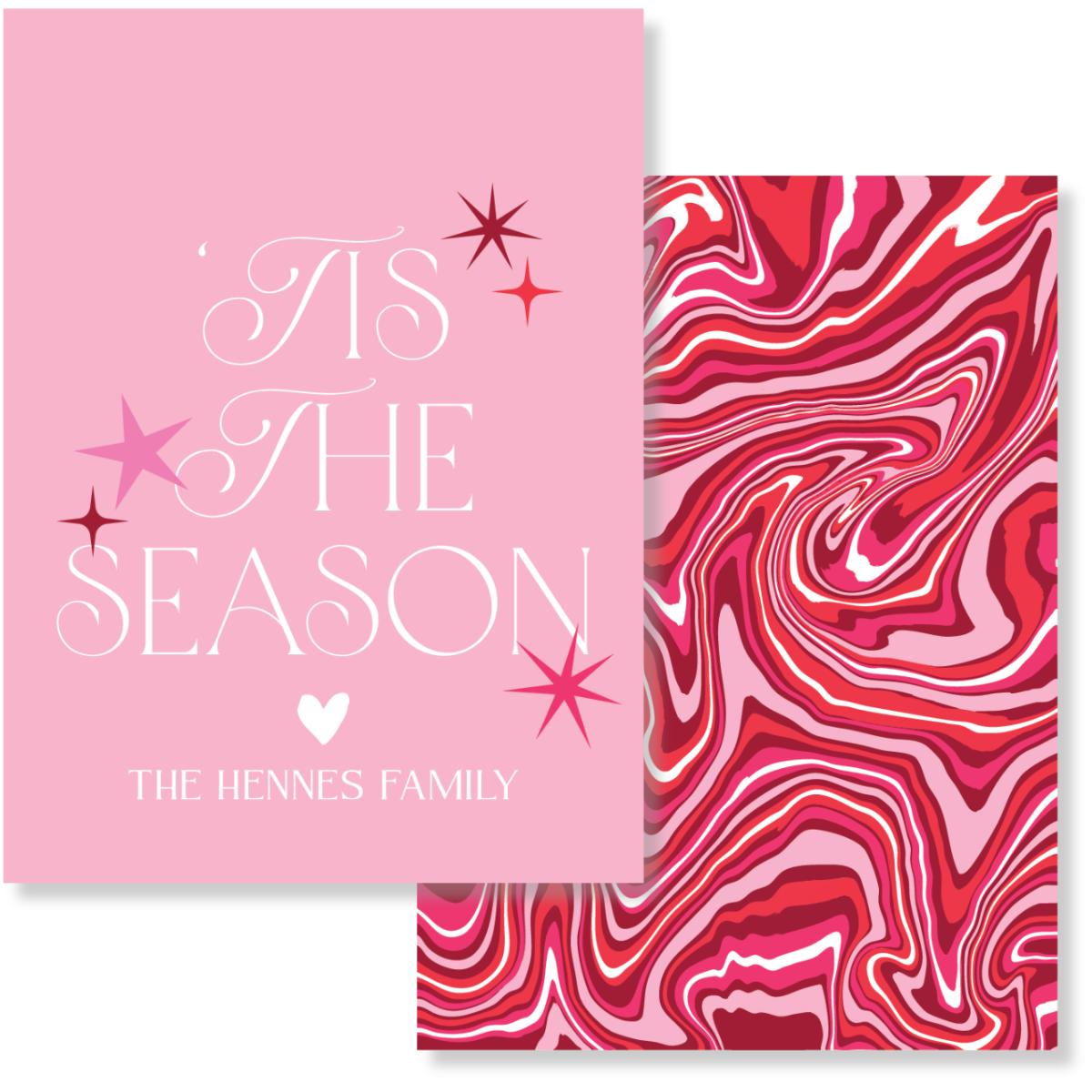 'Tis The Season Marble Gift Tag - PINK
