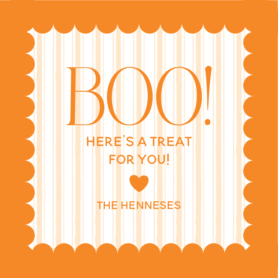 BOO! Scallop Gift Tag - ORANGE