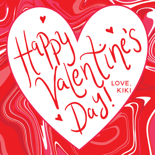 Valentine's Heart Marble Red Gift Tag