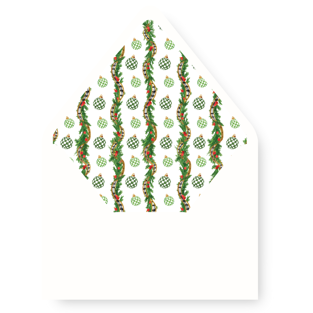 Black & White Check Ribbon Envelope Liner - GARLAND
