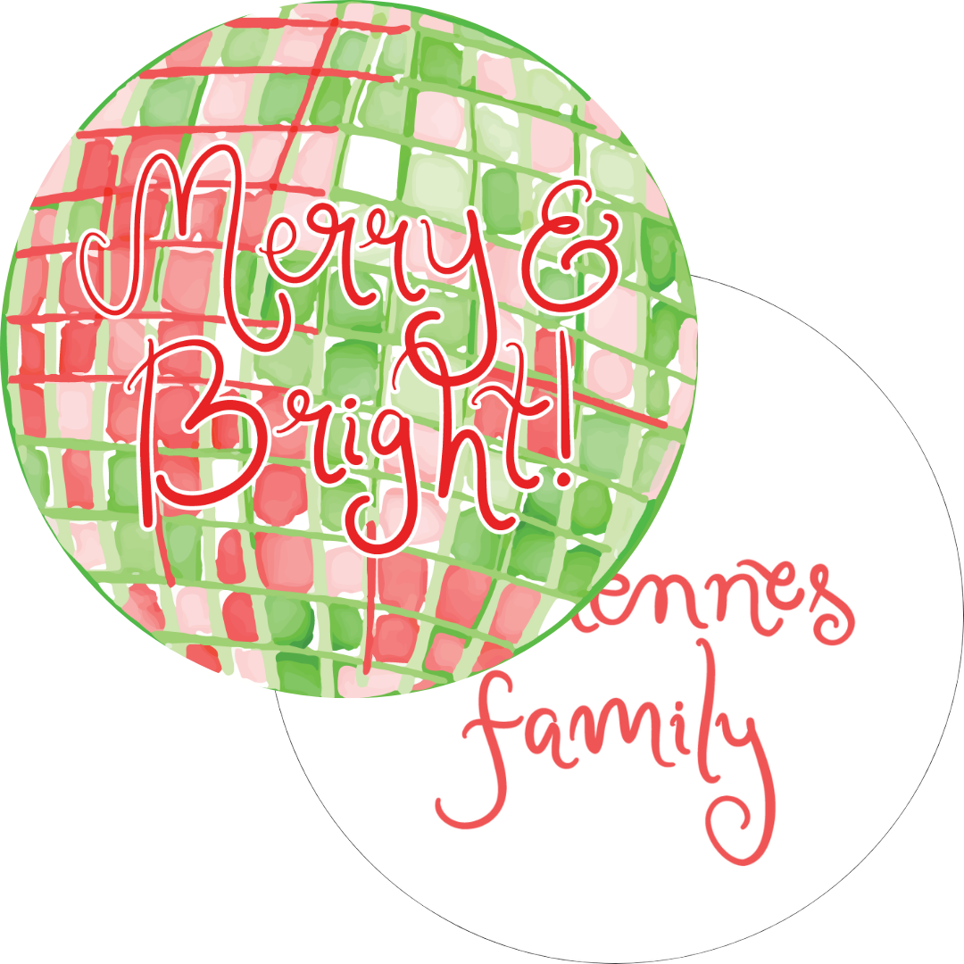 Red & Green Disco Ball Merry & Bright