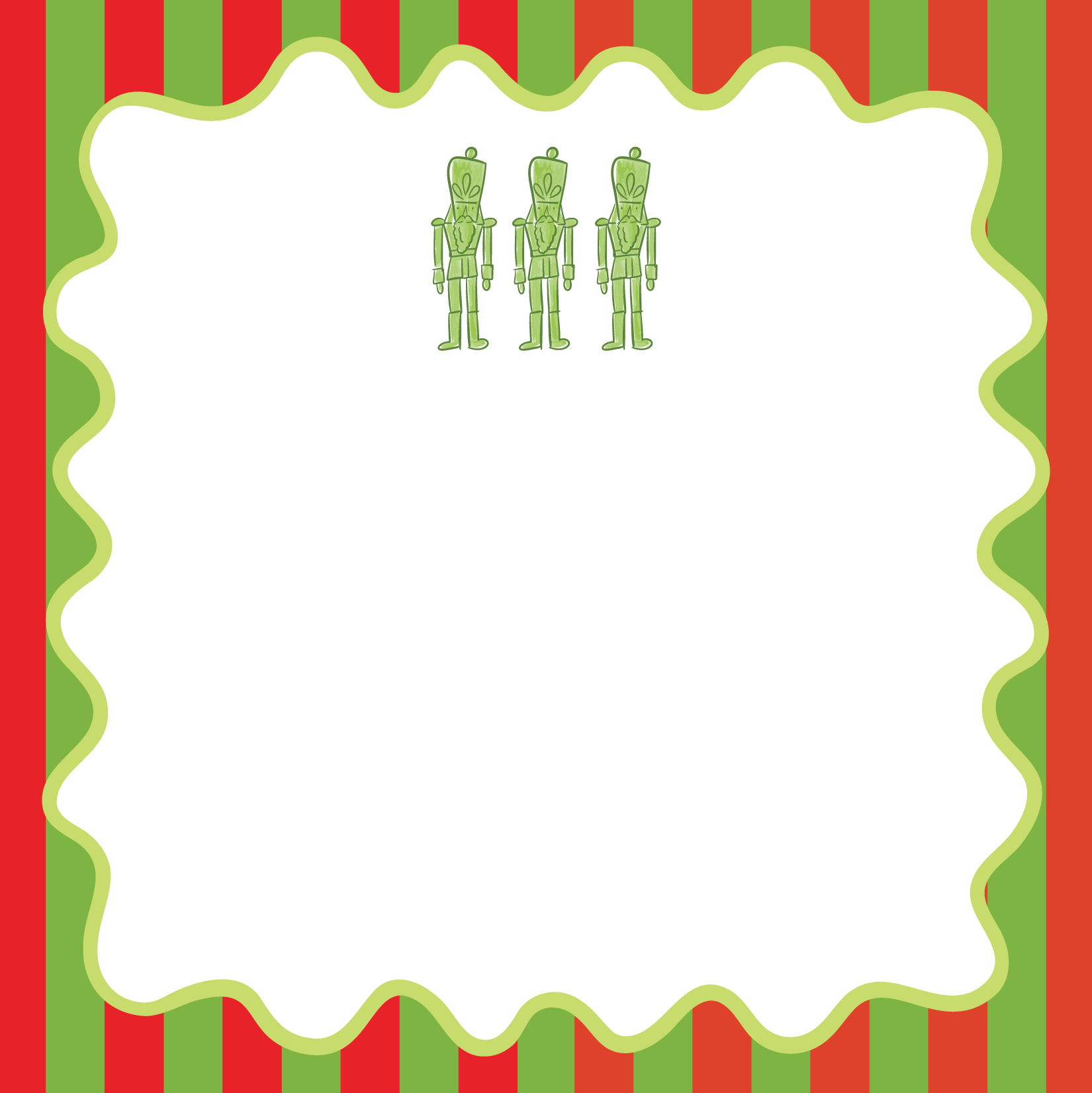 Red & Green Stripes + Nutcracker Notepad