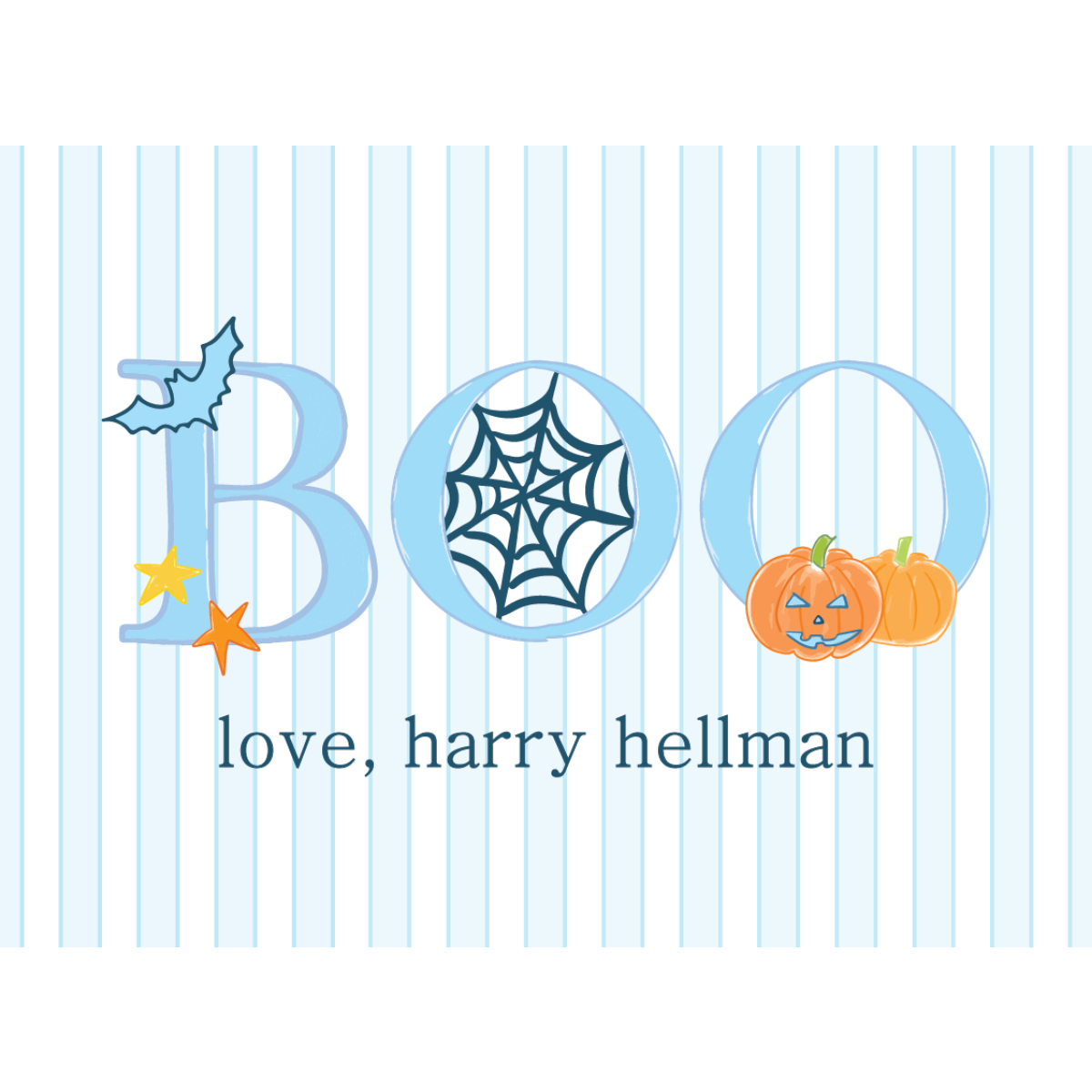 BOO! Blue Stripe Gift Tag
