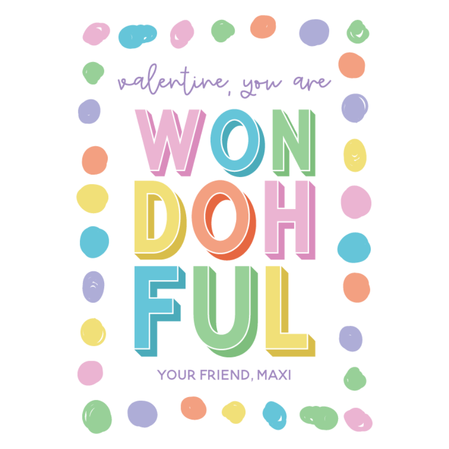Valentine's Play Doh Gift Tag