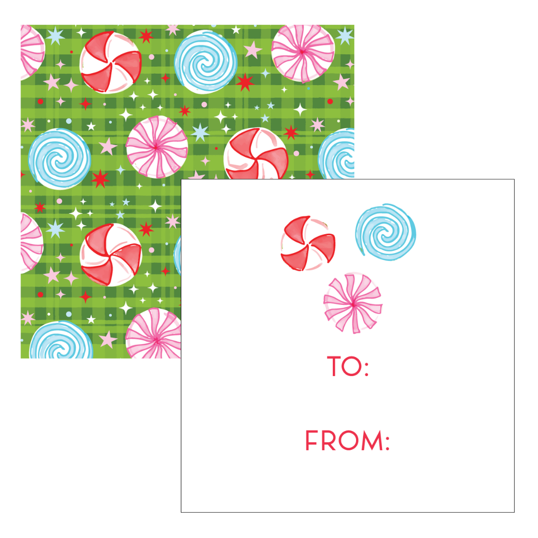 Peppermint & Stars Gift Tag