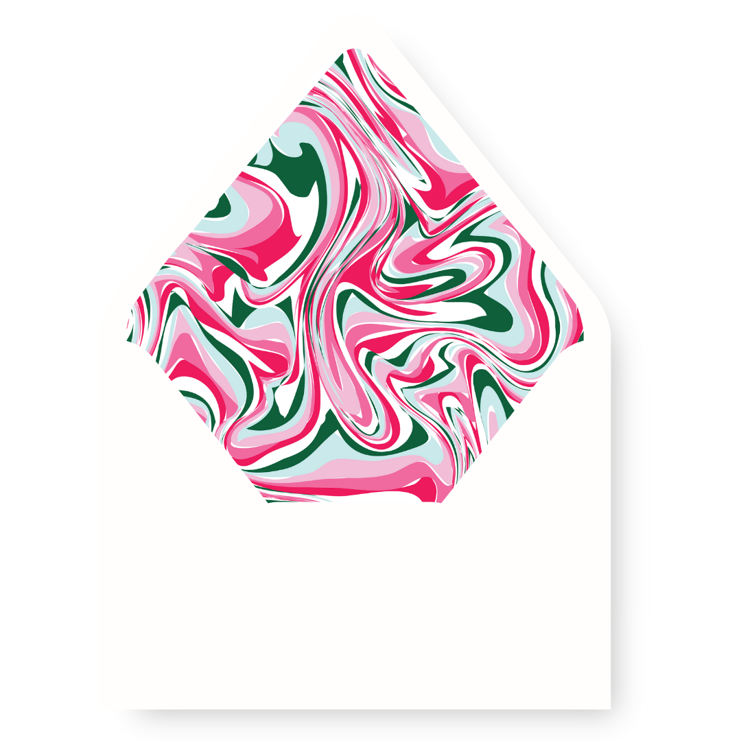 Candy Cane Lane Marble Christmas Card Envelope Liner