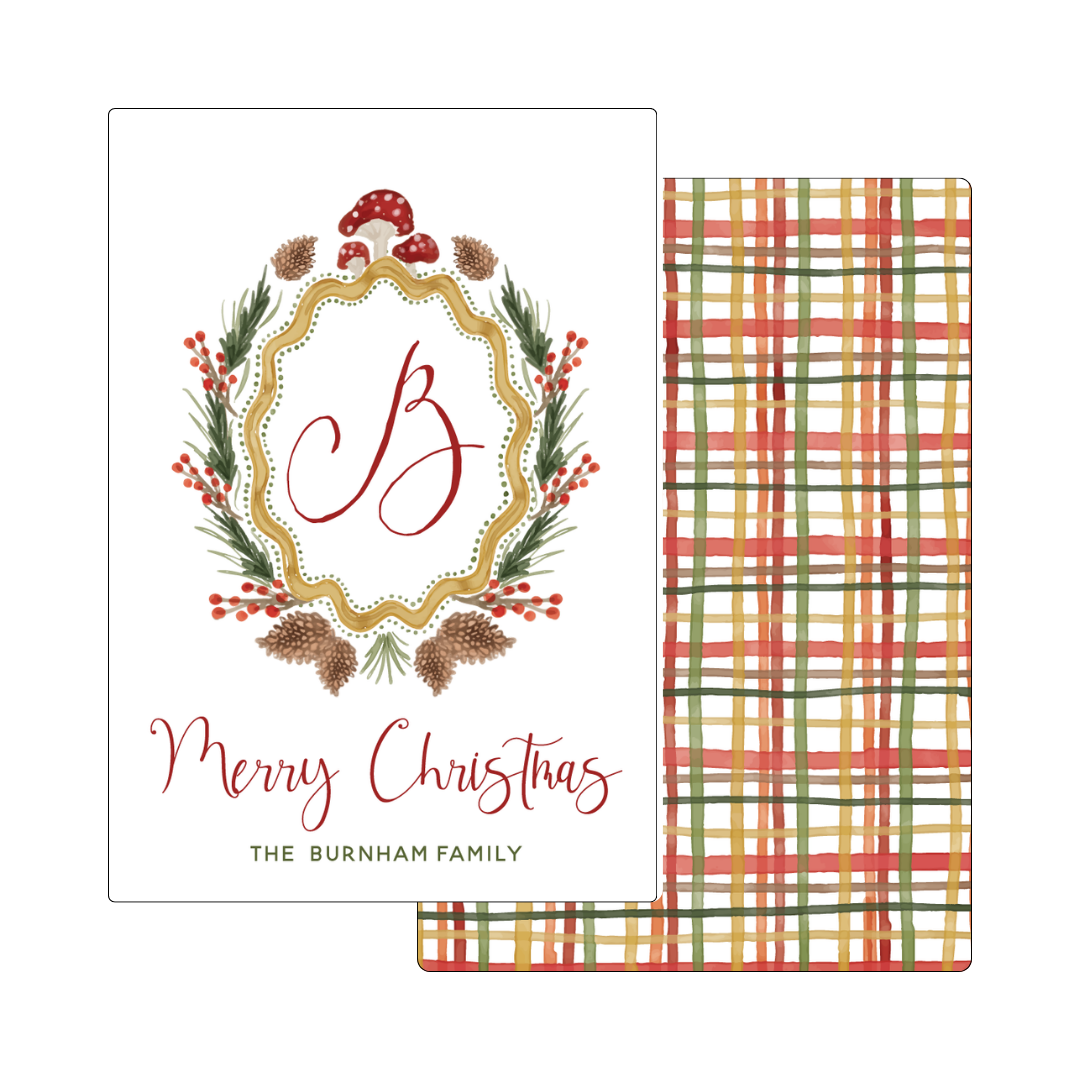 Christmas Mushrooms Crest Gift Tag