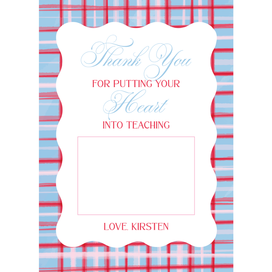 Blue Gingham Gift Card Holder