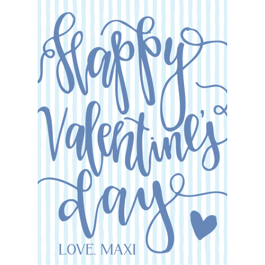 Blue Stripe Calligraphy Gift Tag