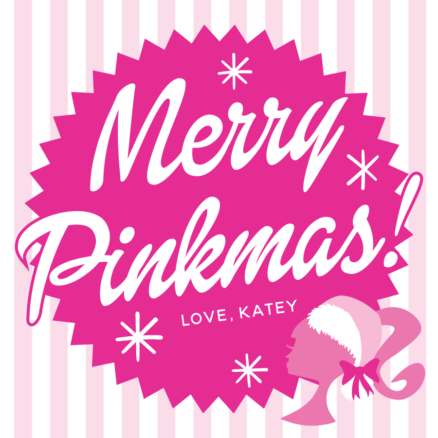 Barbie Merry Pinkmas Gift Tag