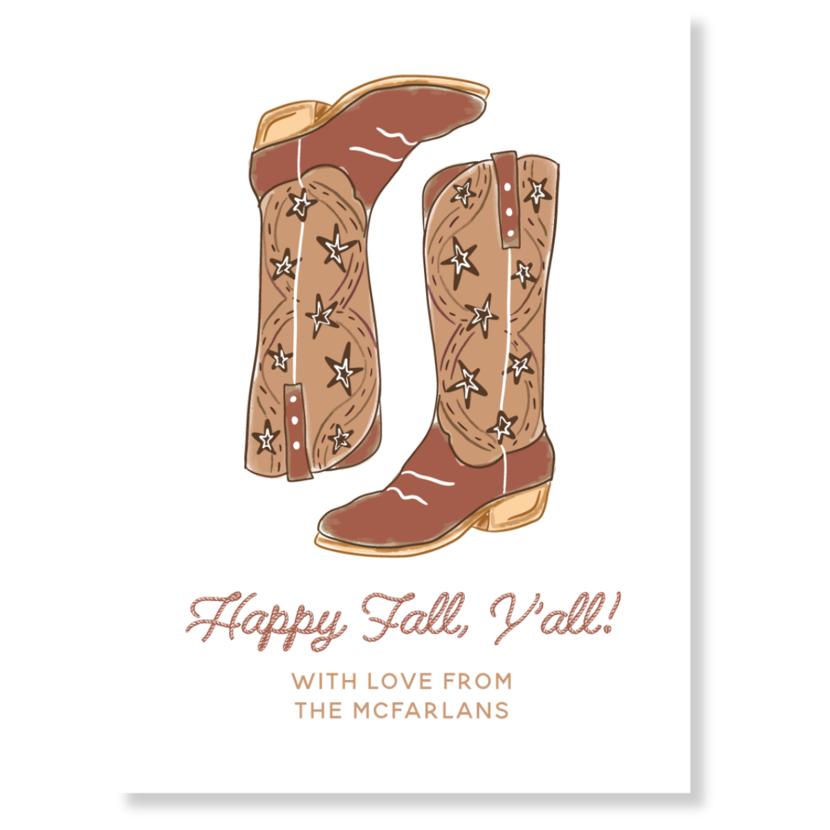 Happy Fall Cowboy Boots Gift Tag