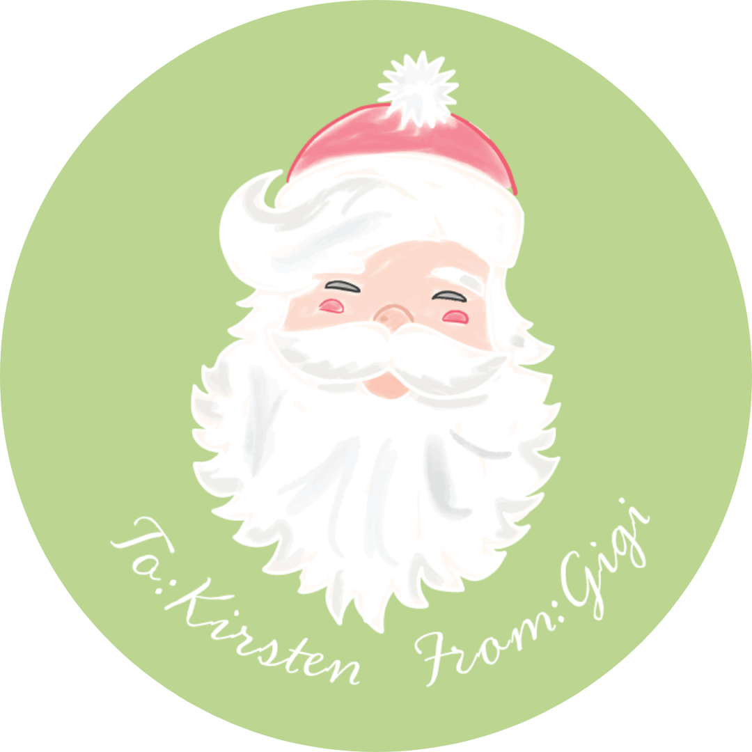 STICKER SHEET  - Green Santa