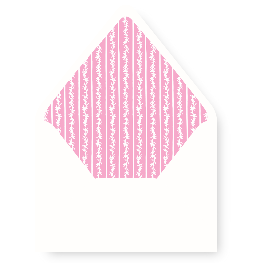 Pink Peace Joy & Love  Christmas Envelope Liner - PINK