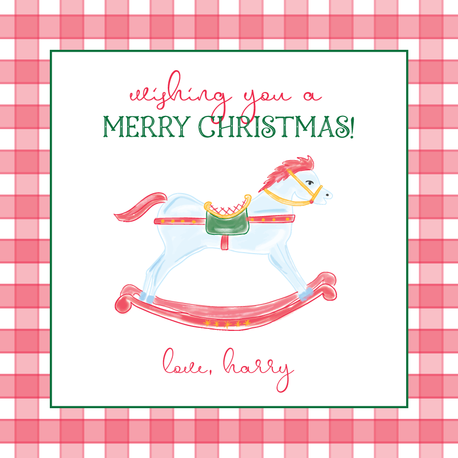 Christmas Rocking Horse Gift Tag
