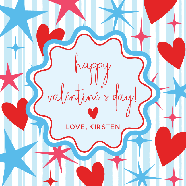 Blue Stars & Hearts HVD Gift Tag