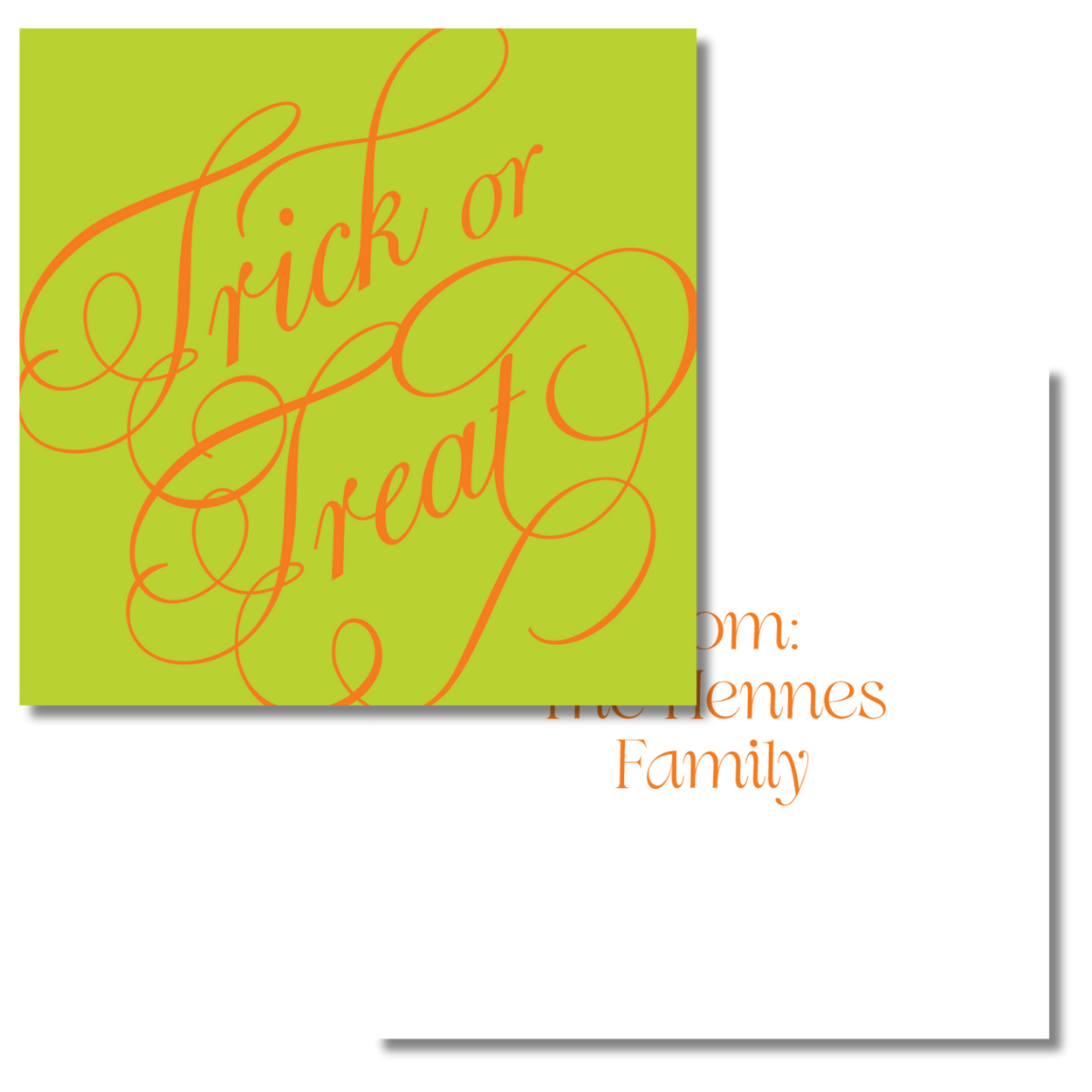 Trick Or Treat Chic Script Gift Tag - Chartreuse
