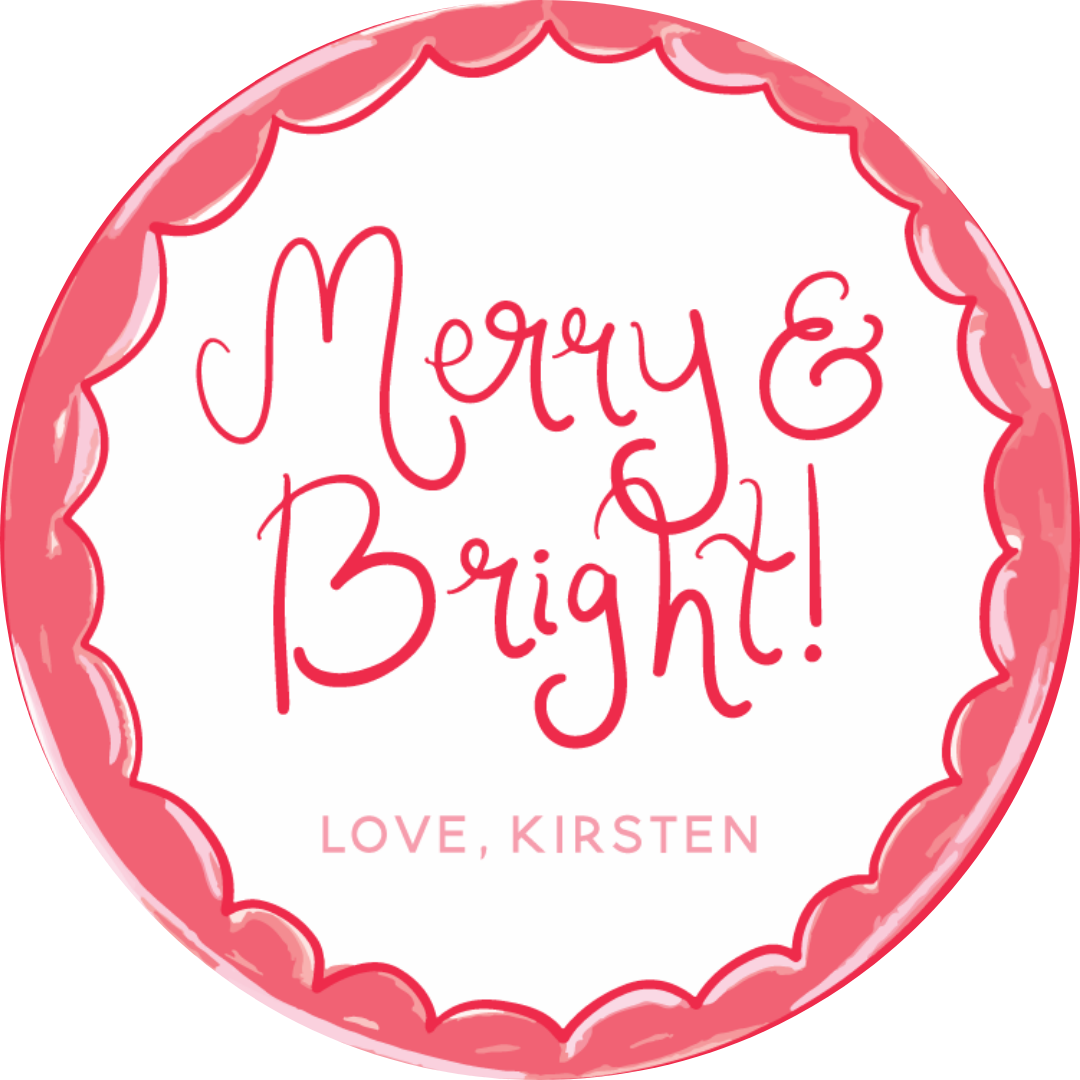 STICKER SHEET  - Merry & Bright Scallop RED