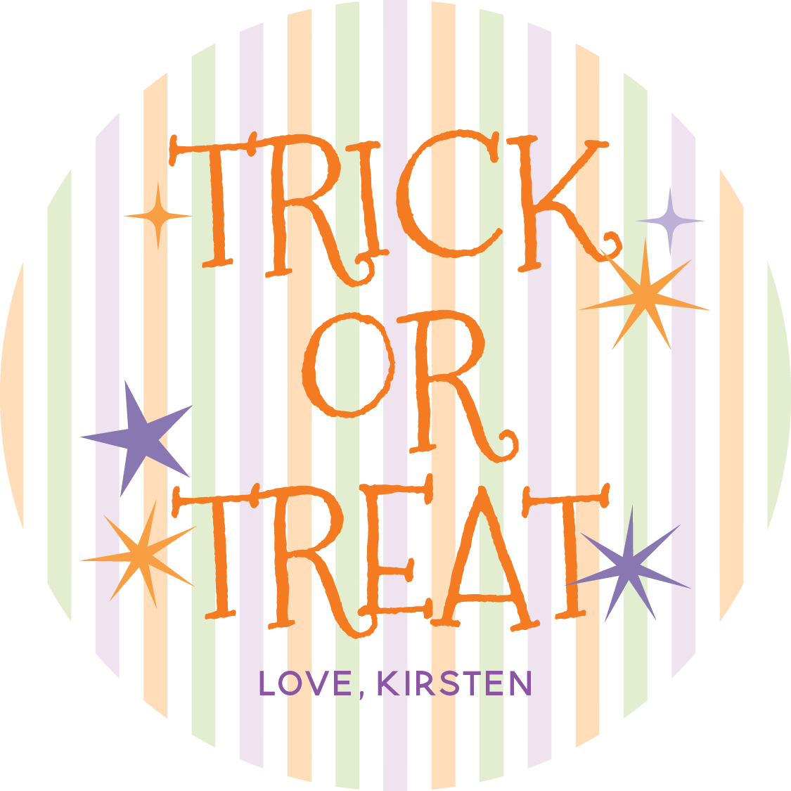 Trick Or Treat Circle Gift Tag
