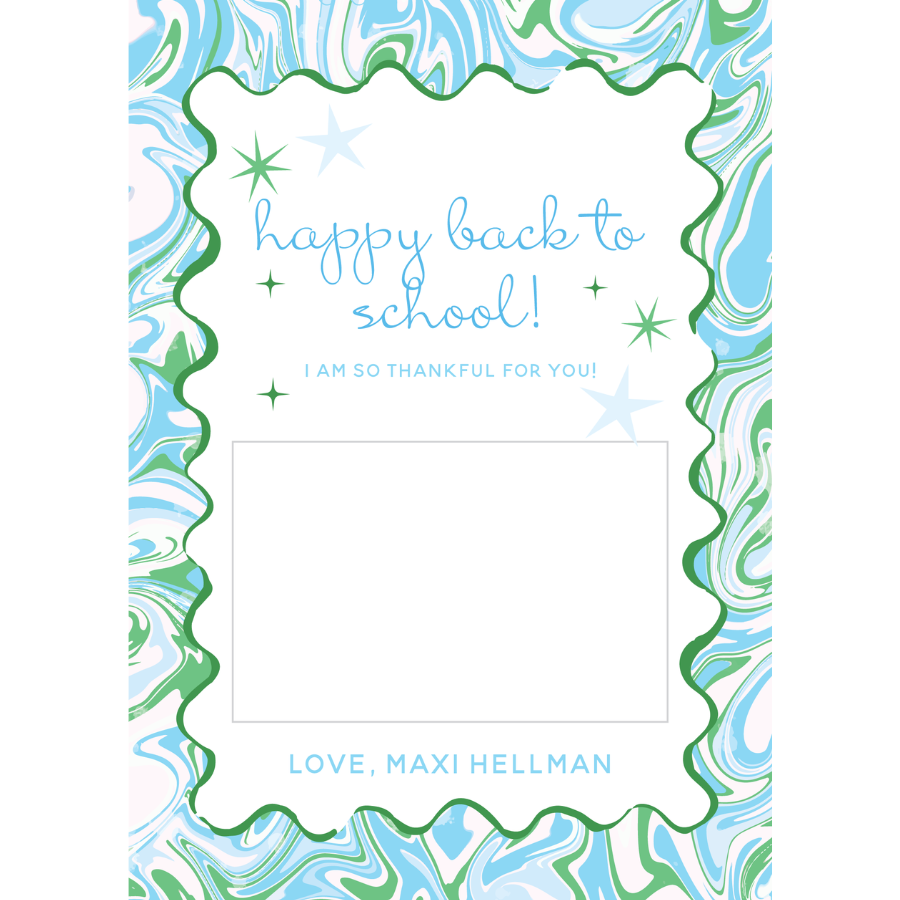 Marble Teacher  Gift Card Holder - BLUE