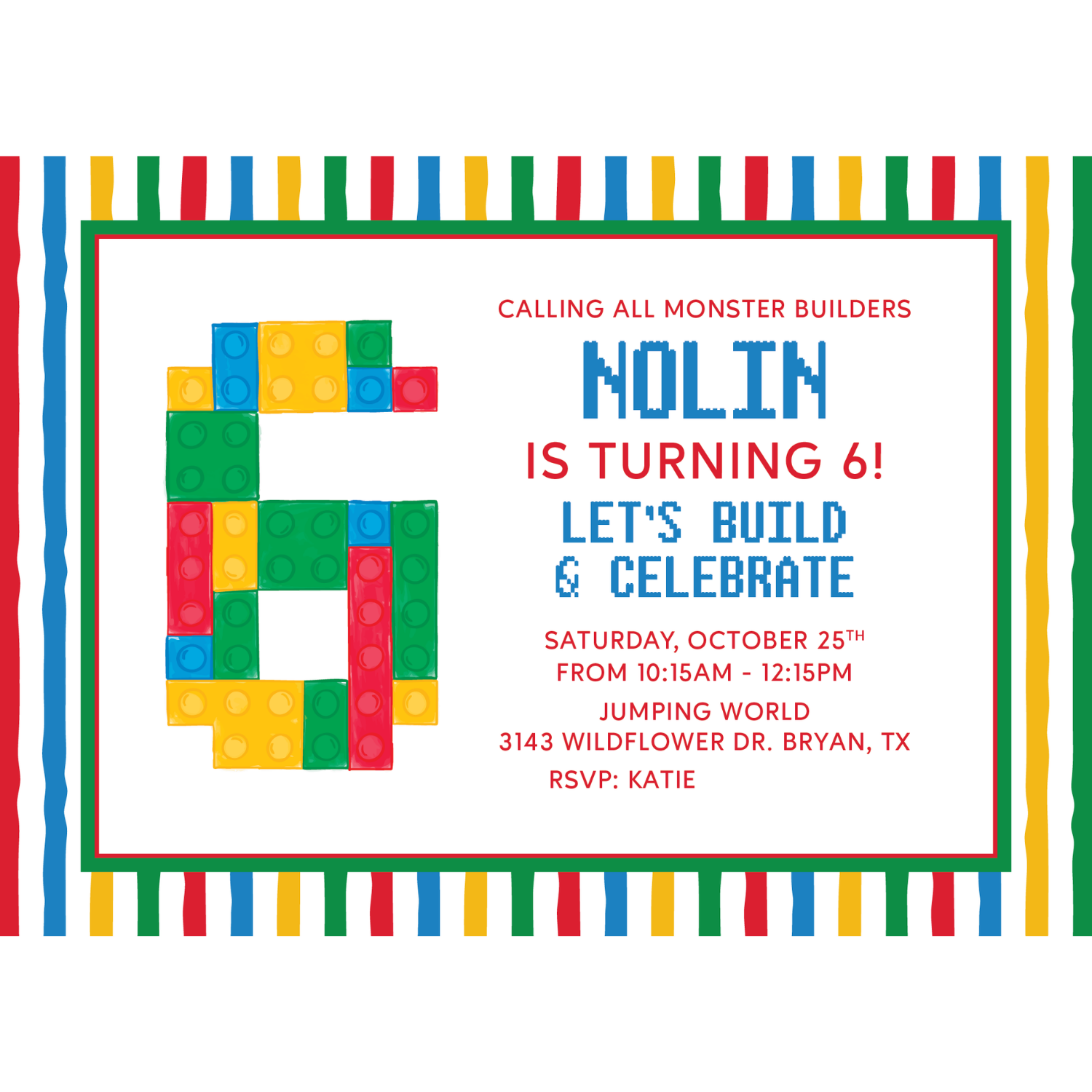 LEGO Theme Invitation
