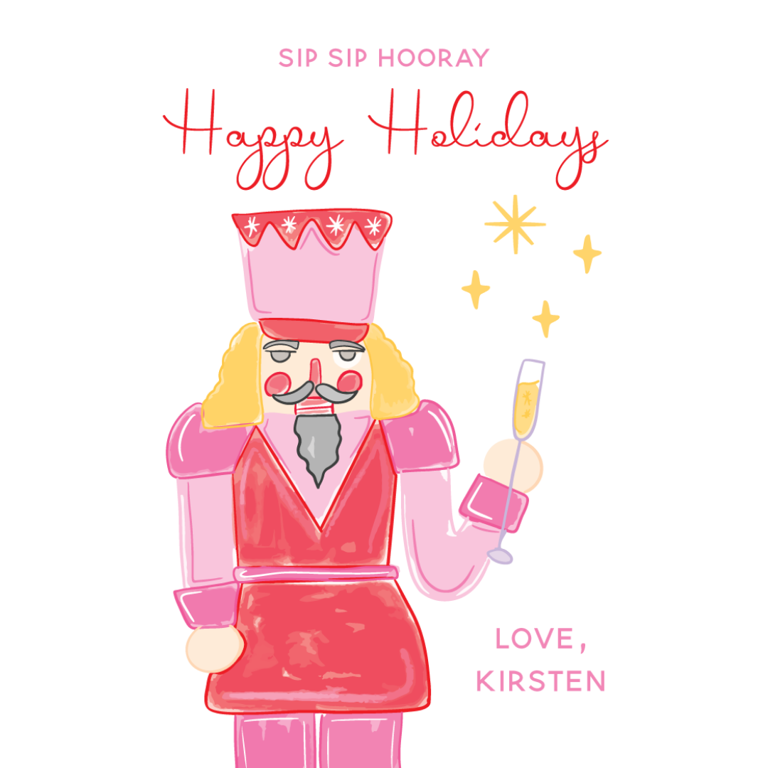 Sip Sip Hooray Happy Holidays Gift Tag