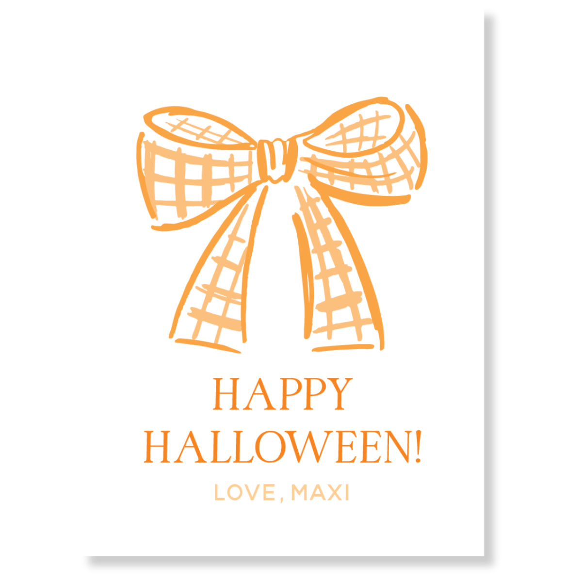 Orange Gingham Halloween Gift Tag