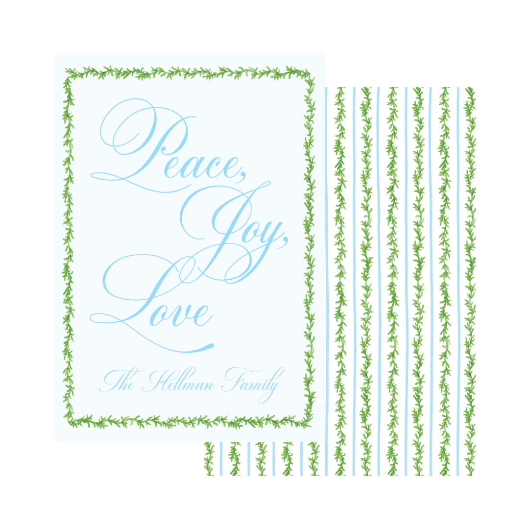 Peace Joy Love Gift Tag -BLUE