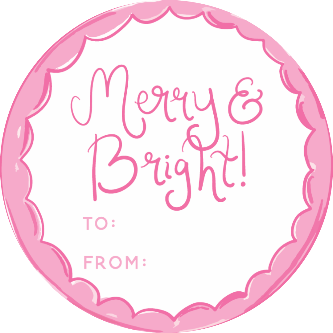 STICKER SHEET  - Merry & Bright Scallop PINK