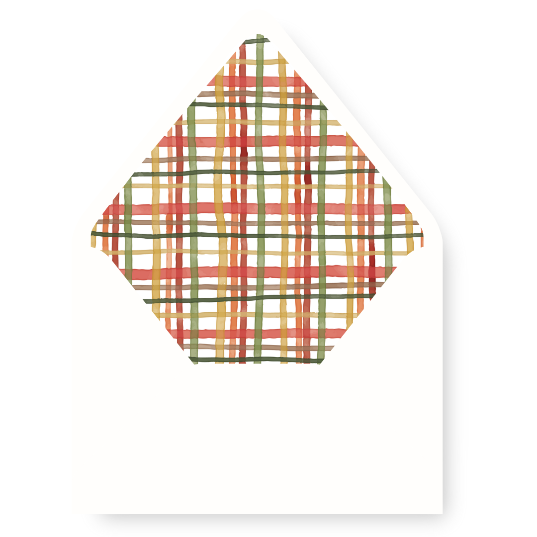 Merry Mushrooms Envelope Liner - RUSTIC PLAID