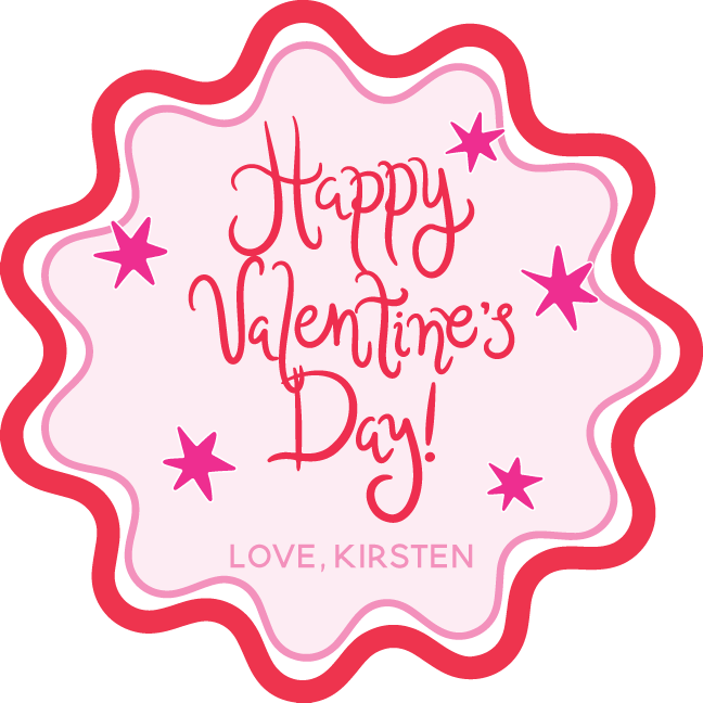 Squiggle Die Cut HVD Gift Tag - RED OUTLINE